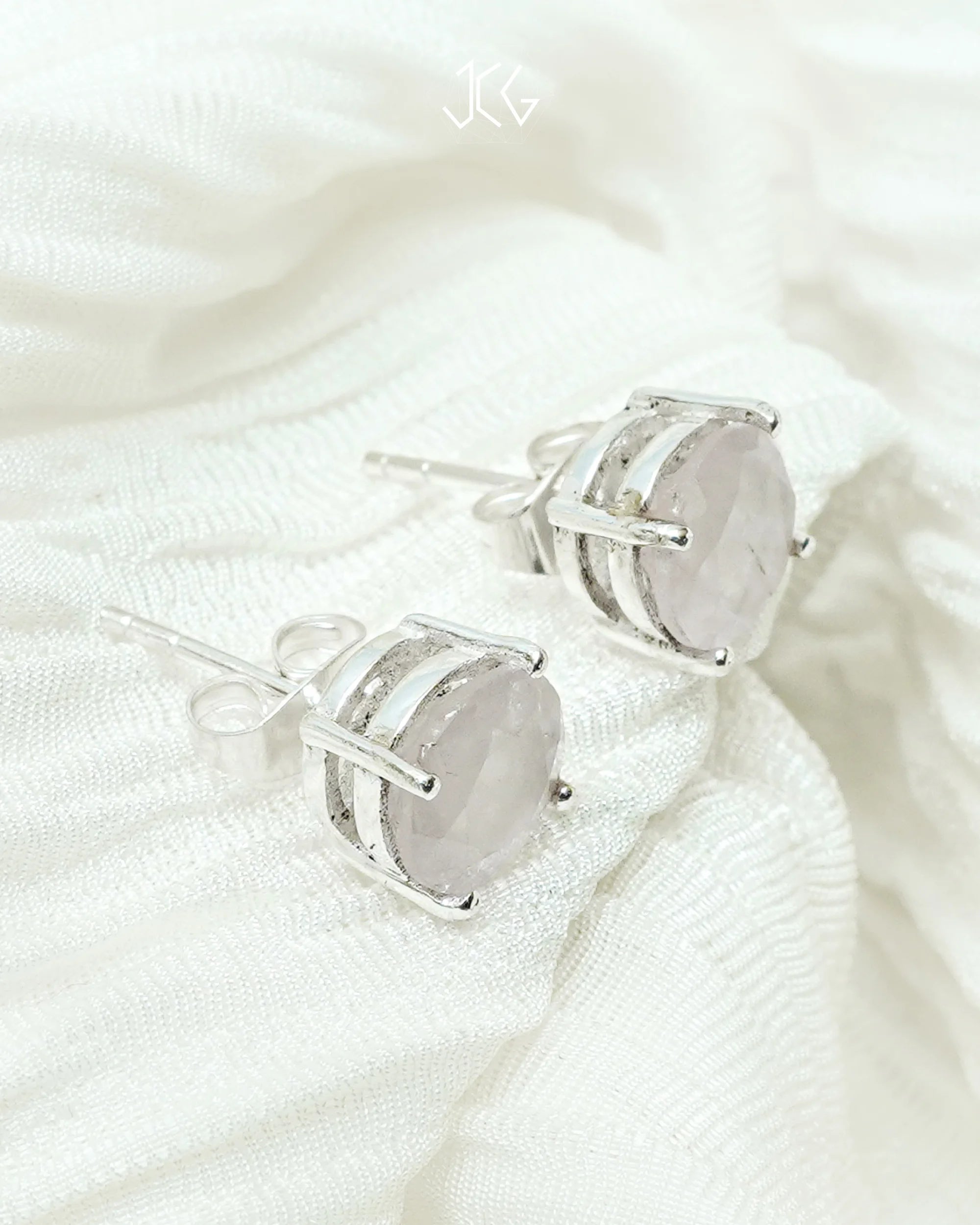Rose Quartz Earrings - Jaipur Crystal Gems